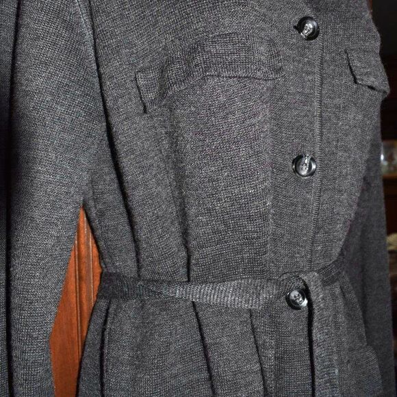 Harve Benard Wool Blend Long Gray Sweater Jacket Size Small Dark Academia - Picture 14 of 16